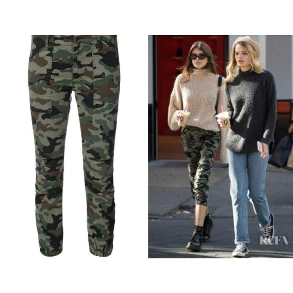 NILI LOTAN French Camo Military Pants Joggers Cropped Patch Pocket 4 - Picture 11 of 11